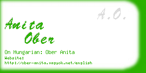 anita ober business card